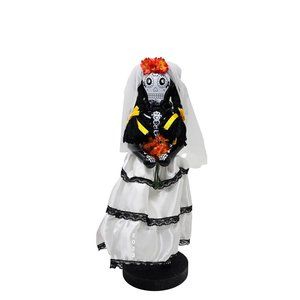 13" Skeleton Bride Nutcracker, Day of the Dead Halloween Decor